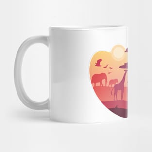 Cool Safari Ladscape Silhouette Mug